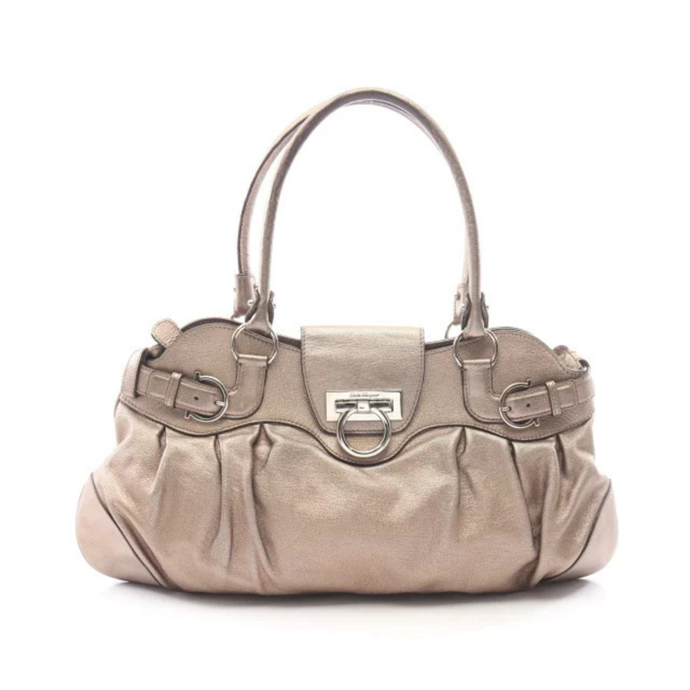 Salvatore Ferragamo Marissa Gancini Handbag Leather Gold Tone